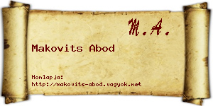 Makovits Abod névjegykártya